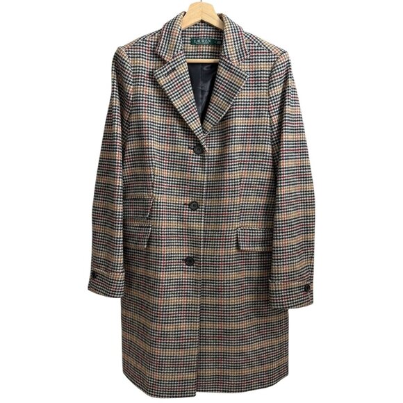 Lauren Ralph Lauren Jackets & Blazers - Ralph Lauren Houndstooth Plaid Wool Reefer Coat Old Money Preppy Academia 6
